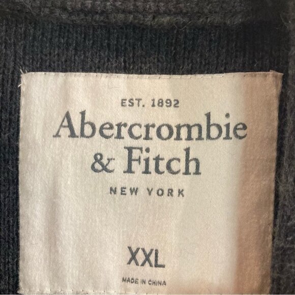 ABERCROMBIE & FITCH Sz XXL  Grandpa Core Dark Academia Emblem Pockets Cardigan - Picture 2 of 14